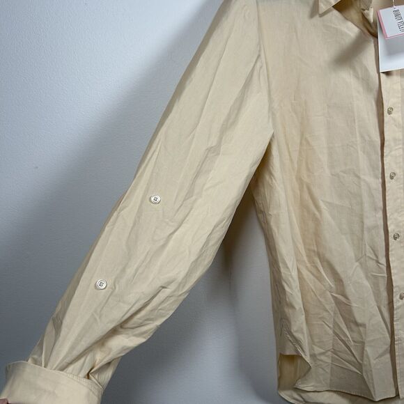 NWT Alexia Admor Amber Shirt Yellow Button Classic Cotton Top Women's Size M - Picture 5 of 9